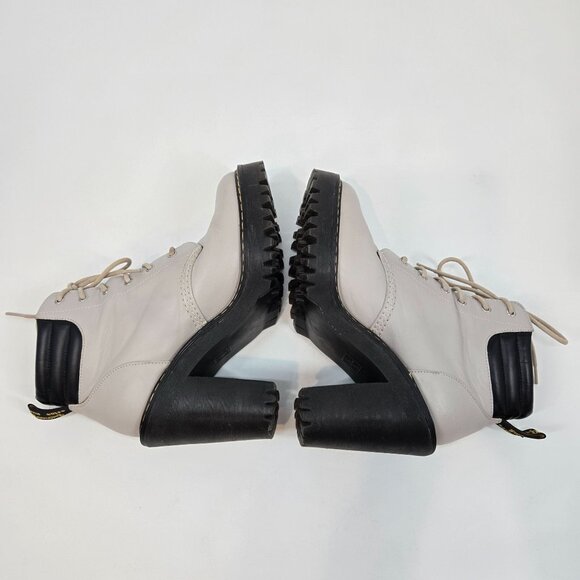 Dr. Martens Taupe Persephone Lace Up Heeled Ankle Boots Women's Size US 7 EU 38 - Picture 3 of 12